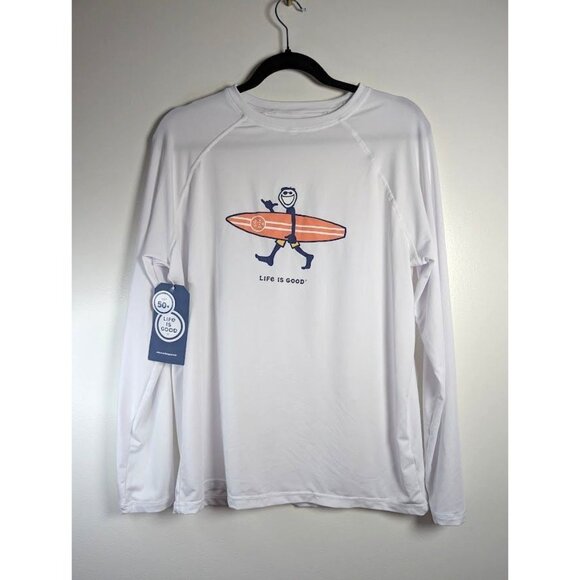 Life is Good Rash Guard Men's Small Long Sleeve UPF 50 Summer Beach Sunshirt NEW - Picture 1 of 8